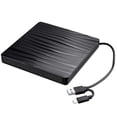 thumbnail image 1 of Amdohai USB3.0+Type-C Dual-port Portable External Optical Drive /DVD Player Ultra-thin External DVD-ROM Drive for Windows/ OS, 1 of 7