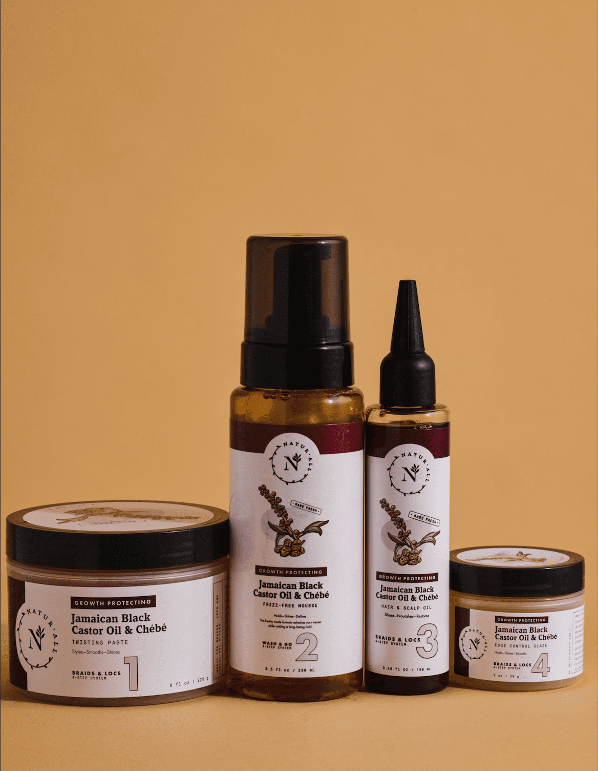 NaturAll (STEP 2) Braids & Locs: Jamaican Black Castor Oil with Chebe Mousse