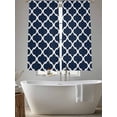 thumbnail image 5 of Navy Blue Morocco Pattern Sheer Curtains 63 Inch Length 2 Panels Set for Living Room/Bedroom, White Moroccan Geometric Art Curtain Sheers Drapes Rod Pocket Curtains Window Treatment Set 52''x63''x2, 5 of 7