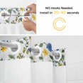 thumbnail image 2 of Blue Yellow Flowers No Hooks Shower Curtain with Snap-in Liner Watercolor Leaf Shower Curtains for Bathroom, Waterproof, Easy Install, Washable 72"x78", 2 of 9