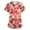 Watermelon Red_AJ10, variant on Lumtrix Valentine's Day Heart Printed Scrub Tops Women V Neck Short Sleeve Plus Size Shirt for Womens Side Slit Nursing Uniforms with Pockets Multicolor 5XL