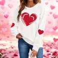 thumbnail image 2 of Valentines Women Shirts Love Heart Graphic Long Sleeve Funny Sweater Shirt Pullover Tops Festival Red Sweatshirts, 2 of 9