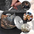 thumbnail image 6 of Cozy Cafe Tower Lake Ashtray with Lid Cigarette Ashtray Stainless Steel Ash Tray Ash Holder for Home Outdoor, 6 of 7