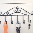 thumbnail image 2 of Huayishang Locker Shelf 7 Hooks Bathroom Door Hanger for Towel Coat Clothes Hat Bag Hanging Wrought Hanger (Black), Kitchen Essentials Clearance Sale Black, 2 of 6