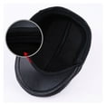 thumbnail image 2 of Flat Caps Men Real Leather Duckbill Hats Berets Earflaps Black Casual Directors Cap Male Vintage Winter Driving Caps ,Fashion, 2 of 2