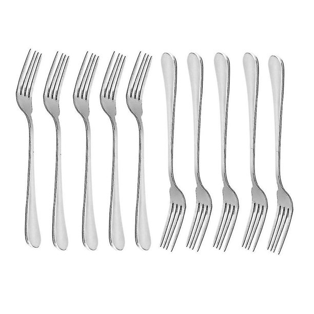 Tenedores para cena, tenedores para cena de acero inoxidable de alta resistencia, juego de 10