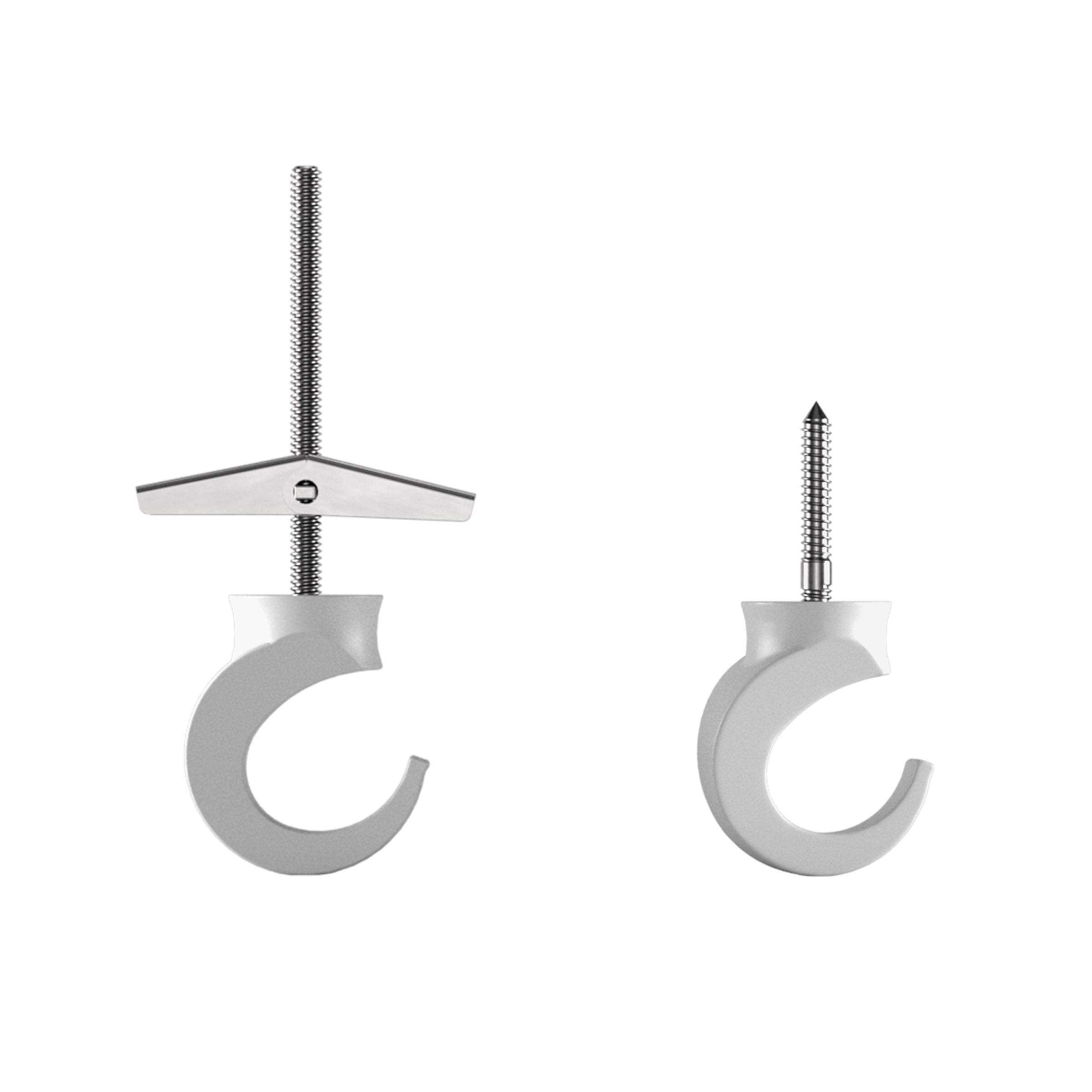 Ook Contemporary Swag Hook, Screw Hook 50 lbs, Steel, White, for Drywall and Wood, 1 pack