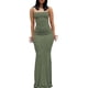 thumbnail image 3 of Vestido largo ajustado para mujer, sexy, con tirantes finos, corte bajo, largo y ajustado, para fiesta, club, noche, camisola, vestidos largos, 3 of 5