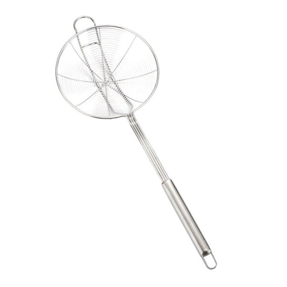 Colador de acero inoxidable para espumadera, espumadera de alambre, espumadera de malla en espiral, cuchara para espumadera. 16cm