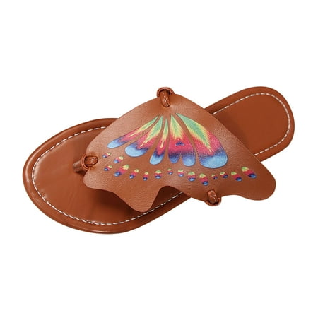 

LUOGENLI Female Summer Black Sandals Women Dressy 1 Inch Block Heel Ladies Fashion Leather Shaped Clip Toe Flat Bottomed Beach Sandals and Slippers Sandals Women Comfortable Wedge Wide