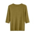 thumbnail image 4 of Kingdiese Womens Half Sleeve For Elbow Length Crew Neck Loose Blouse Summer Casual Lightweight Plus Size 1/2 Sleeve Shirts Mens Pullovers Quarter Zip Sweater, Size XXXL, 4 of 5