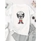 thumbnail image 2 of Camiseta para mujer con Cuello de veranoCreative Mascot Pattern Printed Women'S Trendy Round Neck Short Sleeve, Simple Casual Sports T-Shirt, Comfortable Summer Top for Holidays.Father's Day, Mother, 2 of 7