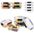 thumbnail image 1 of JUEGO DE RECIPIENTES DE VIDRIO HERMÉTICO, CONTENEDORES Para Alimentos con Tapas Cierre Fácil, Refractarios para Cocina, Horno, Refrigerador Congelador (JUEGO 10 RECIPIENTES (20 PZ)), 1 of 21