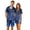Dark Blue, variant on JULMCOMO Halloween Pajamas for Couples Ghost Cat Pumpkin Print Button Down Collared Holiday Two Piece Sets Elastic Waist Soft Pajama Shorts Sky Blue-Women M