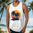 thumbnail image 2 of Taqqpue Mens Plus Size Tank Tops Casual Crew Neck Workout Gym Sleeveless Shirts Summer Beach Quick Dry Palm Tree Vintage Style T-Shirt, 2 of 5
