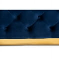thumbnail image 4 of Baxton Studio Verene Glam and Luxe Royal Blue Velvet Fabric Upholstered Gold Finished Square Cocktail Ottoman, 4 of 6