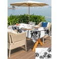 thumbnail image 5 of Outdoor Tablecloths with Umbrella Hole & Zipper, Dandelion Tablecloth Rectangle 60x84 Inch, Black White Modern Country Rustic Plants Waterproof Table Cloth, Patio/Pool/Picnic Table Covers, 5 of 8