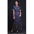 thumbnail image 4 of Bimba Rayon Leaf Floral Womens Printed Side Slit SummerÂ&nbsp;DressÂ&nbsp;Long Maxi Gown-Small, 4 of 6