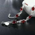 thumbnail image 3 of GKNET Womens Red Crystal Bracelet 925 Silver Bracelet Bangles Charm Jewelry, 3 of 6