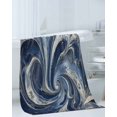 thumbnail image 3 of Navy Blue Abstract Towel Set of 3, Soft Microfiber Bath Towels, Hand Towel, Washcloths, White Moire Abstract Quick-Dry Absorbent Towels for Bathroom Kitchen Hotel Beach Gym Spa, 3 of 7