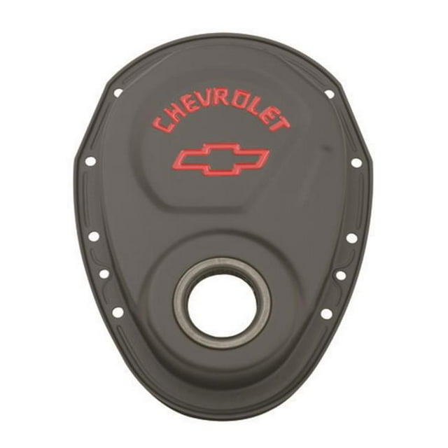 141753 1969-1991 Chevrolet Small Block Black Crinkle Timing Chain Cover