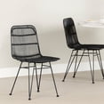 thumbnail image 3 of Pemberly Row Modern Rattan Dining Chair Set Rattan and Black, 3 of 6