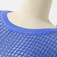 thumbnail image 4 of Summer Savings Clearance LINGLANG Womens Tops Summer 2025 Women Summer Neck Short Sleeve Sweater Casual Crochet Hollow Out Knit Pullover Shirts Beach Cover Up T Shirts, 4 of 8