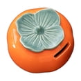 thumbnail image 3 of 2x Tarro De Cerámica De Caqui, Bote De Dinero En Efectivo De Color Naranja Para Escritorio, Sala De Estar, Balcón, 3 of 8