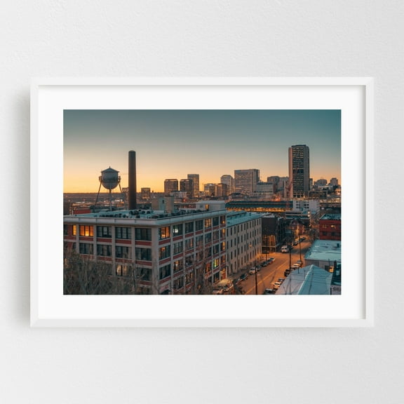 Richmond Skyline 02 - Richmond Virginia Photography White Framed Wall Art Print 12 x 18 inches