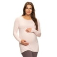 thumbnail image 2 of Felina | Cotton Modal Maternity Side Shirred L/S Crewneck Shirt (Sepia Rose, X-Large), 2 of 2