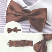 Men's Bow Tie Solid Color Wedding Ties Adjustable Pre-Tied Formal Tuxedo Bowties