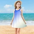 thumbnail image 2 of QTOCIO Toddler Girls Dresses, Baby Girl Summer Clothes, Kids Girls Cute Gradient Sleeveless Camisole Dress A Line Suspenders Wrinkle Dress, Blue, 5 Years, 2 of 8