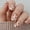 No tools, variant on Floral Short Press On Nails, Pink Flower Cream Gentle Style Glossy Manicure, 24 Pcs Removable False Nails