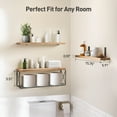 thumbnail image 4 of Cshidworld Bathroom Shelves Over Toilet with Storage Basket, 3+1 Tier Floating Shelf for Wall, Bathroom Floating Shelves with Toilet Paper Storage for Living Room Bedroom and Kitchen, Brown, 4 of 7