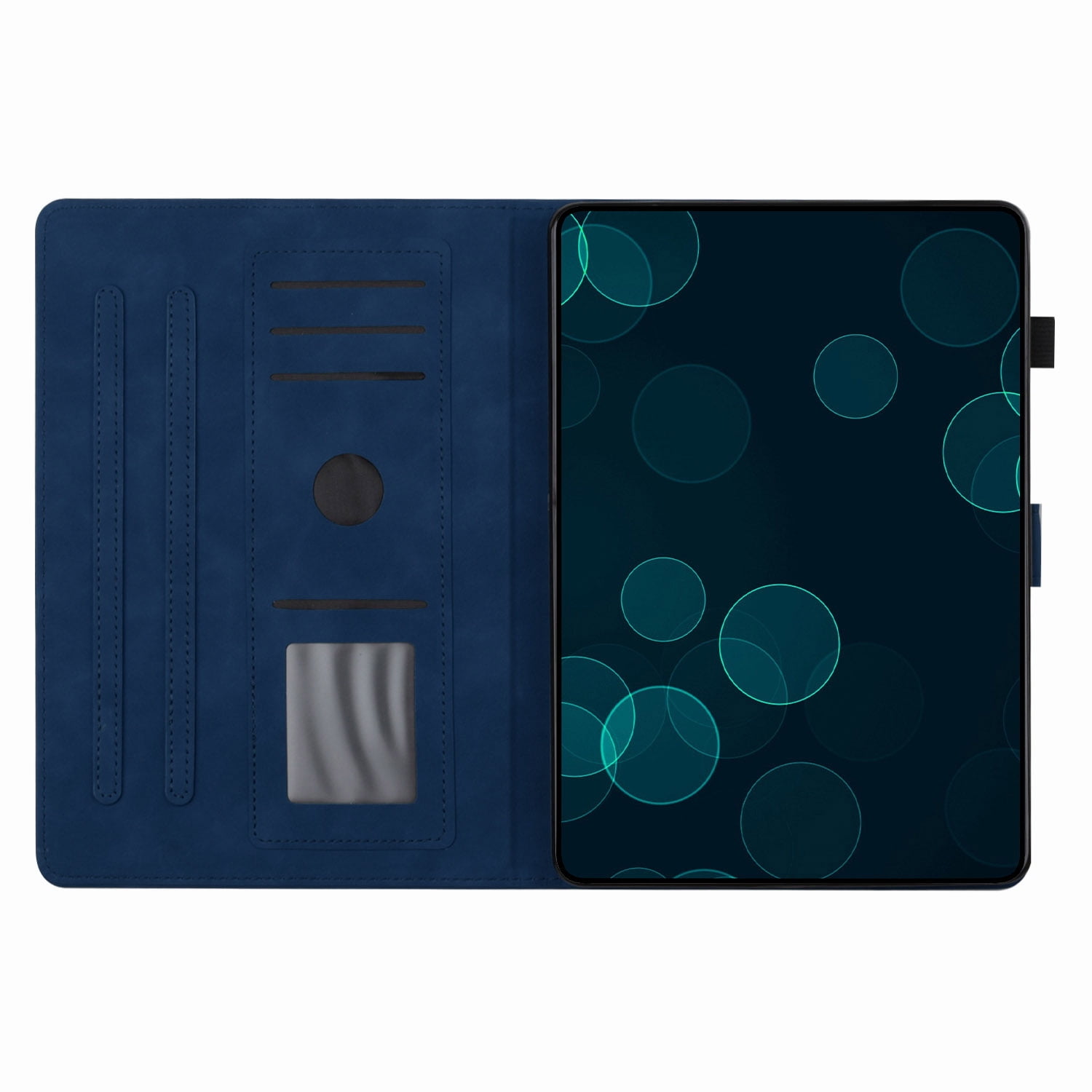 Allytechgroup iPad Air 11 Case 2024, Embossed Coconut Tree Pattern Cover, Auto Sleep Wake Function with Flip Cover Stand and Pencil Holder Case for Apple iPad Air 11 Inch 2024 Tablet,Blue