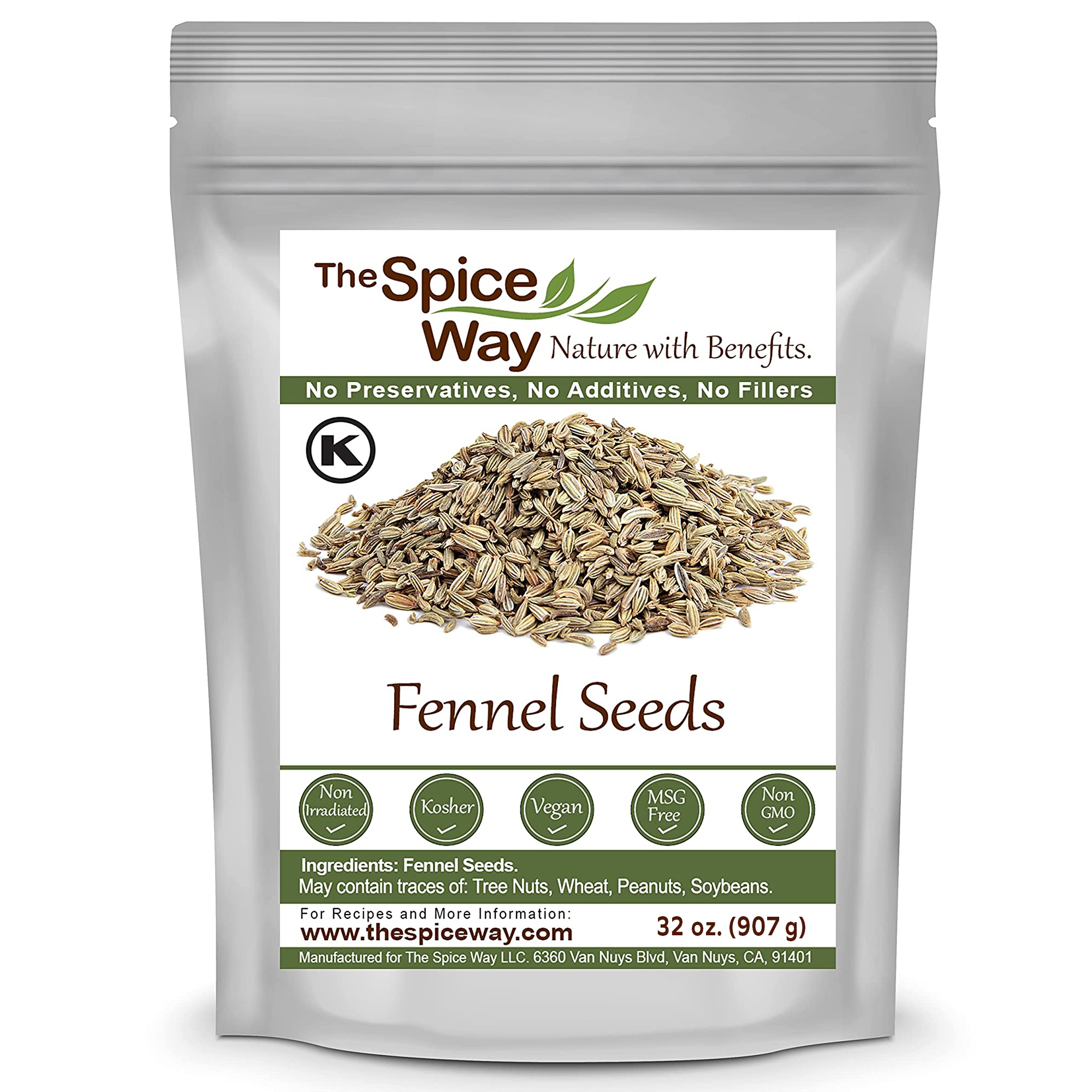 The Spice Way Fennel Seeds European, Middle Eastern, Asian, and American Cuisine All Natural