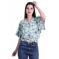 thumbnail image 2 of Moomaya Printed Womens Wrap Blouse Moss Georgette Elastic Waist Summer&nbsp;Crop Top, 2 of 5