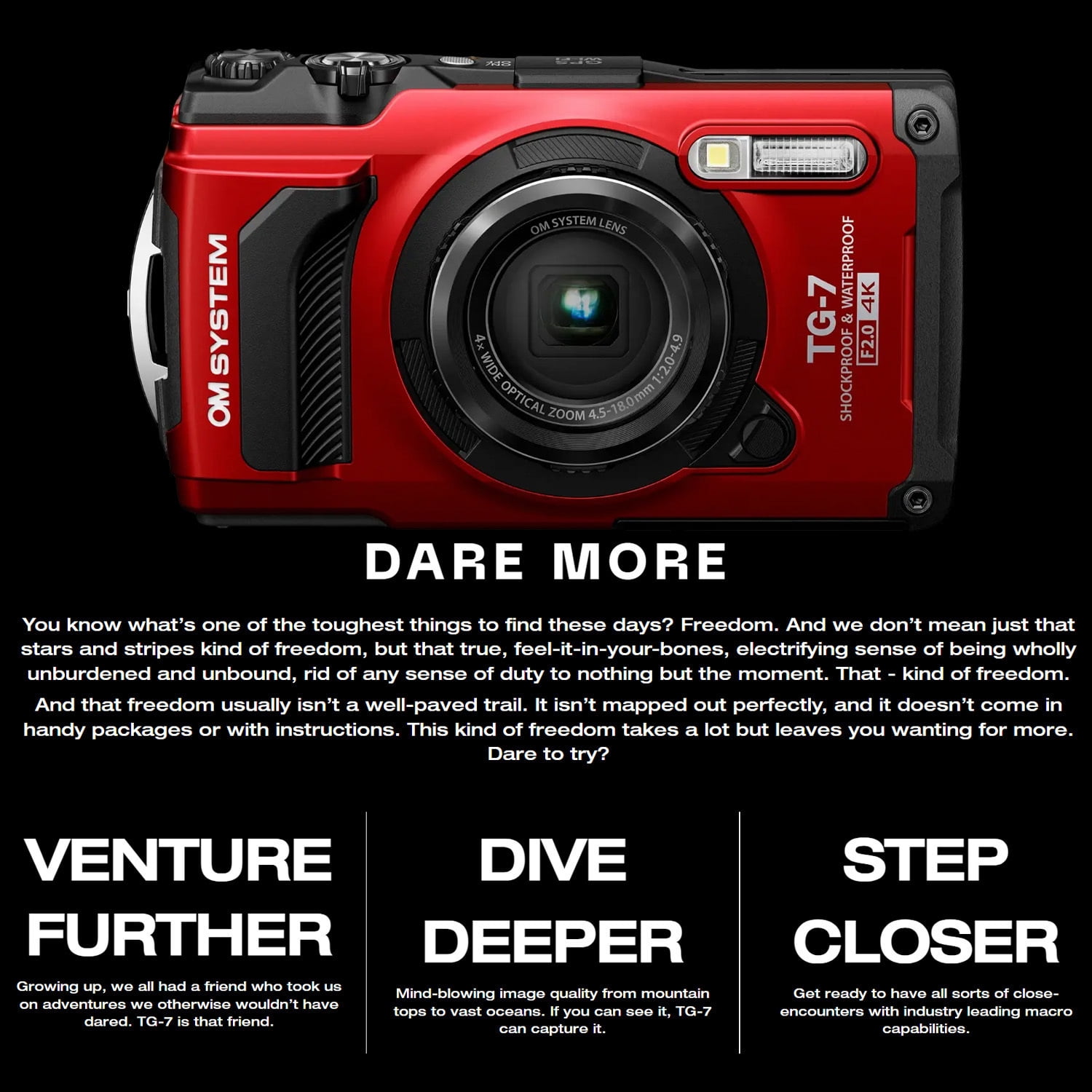 Olympus Tough TG-7 12 MP Digital Camera with F2.0 Lens and TruePic VIII Image Processor (Red) Bundle with Underwater Camera Housing for TG-6 and TG-7 Cameras (Red and Black) (2 Items)