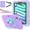 Purple Green, variant on Case for iPad Mini 7 Case A17 Pro, for iPad Mini 7th/6th Generation Case, Heavy Duty Military Grade Shockproof Rugged Protective Cover with Built-in Stand/Pencil Holder Shoulder Strap, Black