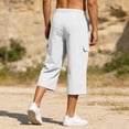 thumbnail image 6 of Horkkom Cargo Shorts for Men Elastic Waist Drawstring Hiking Shorts Summer Outdoor Casual Shorts with Pockets, S-3XL, 6 of 8