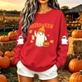 thumbnail image 4 of Kezqiaxn Halloween Women's Sweatshirt Fashion Long Sleeve Loose Casual Crew Neck Sweatshirts Fall Winter Clothes Red XXL, 4 of 6