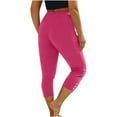thumbnail image 6 of Workout Capris for Women New Women's Summer High Waisted Solid Color Capris Matching Slim Fitting Yoga Gym Pants Leggings Pinks L, 6 of 9