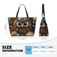 thumbnail image 2 of Lafuoo Quirky Owl With Glasses Pattern Large Capacity Beach Travel Bag, Zipper Pocket Handbag Shoulder Bag, Suitable for Beach, Pool, Gym-One Size, 2 of 5
