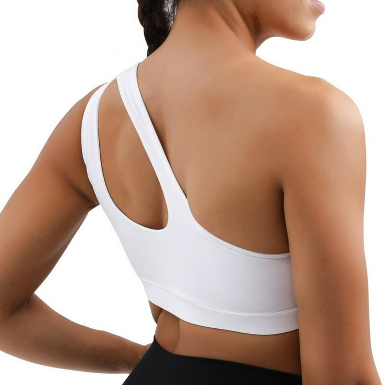 One Shoulder Sports Bra for Women Workout Bras - Wirefree