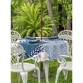 thumbnail image 2 of Outdoor Tablecloth with Umbrella Hole & Zipper, Blue Beige Coastal Round Tablecloth 60 Inch, Summer Coral Beach Nautical Patio Table Cover Waterproof Table Cloth for Picnic/Party, 2 of 7