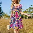thumbnail image 2 of Robe Rétro Hippie Peace and Love Robe d'Été pour Femmes 2024 Robes gala Robe de Soirée pour Femmes, 2 of 4