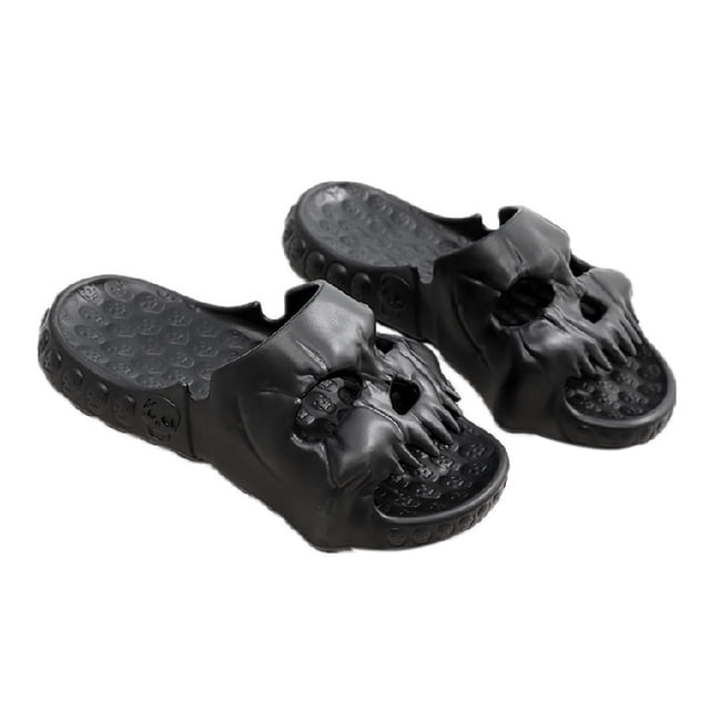 Zapatillas de Calavera de Suela Gruesa, Zapatillas de Calavera para Hombre, Zapatillas de Calavera Suaves, Zapatillas Acolchadas con Calavera, Diseño Exquisito