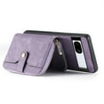 thumbnail image 5 of Jiahe Cover for Google Pixel 6, Wallet Case with Card Holder,Shockproof PU Leather Zipper Purese Kickstand with Adjustable Detachable Shoulder Strap Case Cover, purple, 5 of 7