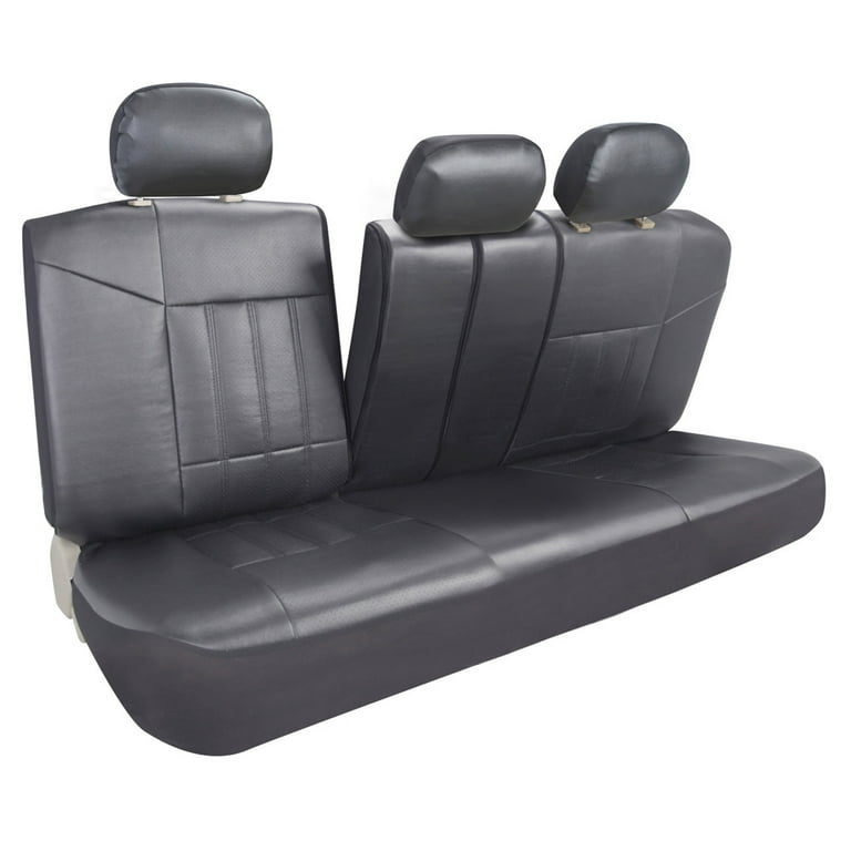 Leader Accessories 2pcs Leather Car Seat Cushions Non-Slip Black Front Seat  Covers Mat Pad for Cars