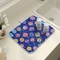 thumbnail image 4 of Yayeee Dish Drying Mat for Kitchen Counter 16" x 18" Microfiber Super Absorbent Coffee Decorative Pad, Blue Colorful Candies, 4 of 9